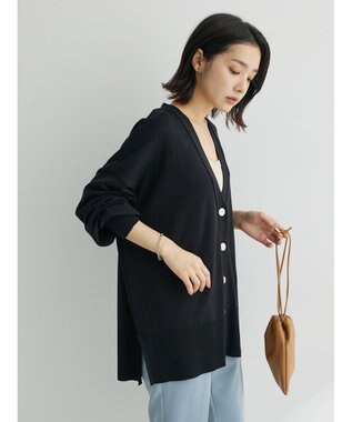 Green Parks 洗える　ミドル丈カーディガン Black