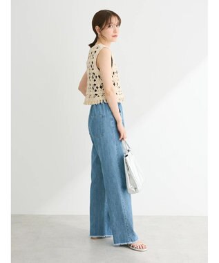 Green Parks かぎ針編みニットベスト Ivory