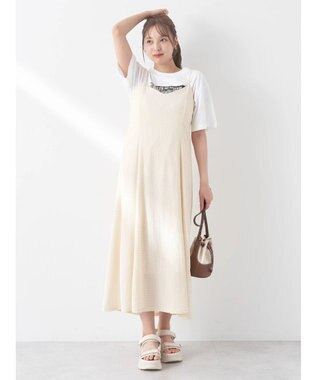 earth music&ecology チェックキャミワンピース Check Beige