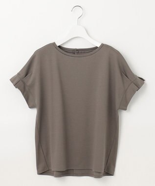 J.PRESS LADIES 【WEB限定カラーあり・接触冷感・UVケア】コンパクトコットンスムース タックスリーブ カットソー ブラウン系