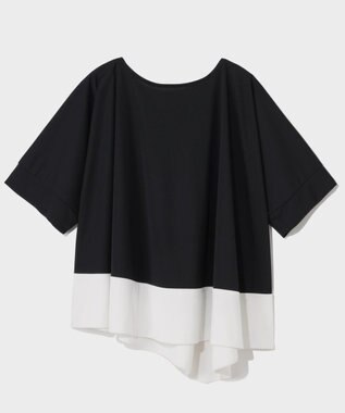 GRACE CONTINENTAL バイカラーアシメトップ ブラック