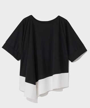 GRACE CONTINENTAL バイカラーアシメトップ ブラック