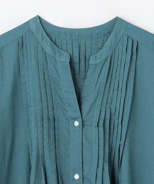 ANY L ピンタックデザインシャツワンピース ターコイズ