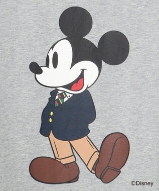 J.PRESS MEN 【DISNEY COLLECTION】【UNISEX】フロントイラストTシャツ / ミッキーマウス ライトグレー系