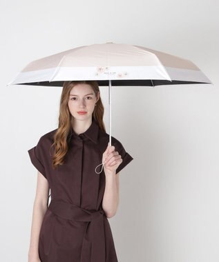 MOONBAT 【WEB限定/一級遮光99.99%】晴雨兼用折りたたみ日傘 ポール&ジョー(PAUL & JOE ACCESSOIRES)クリザンテーム/バイカラー 雨の日OK 遮熱 簡単開閉 UV 晴雨兼用 ベージュ