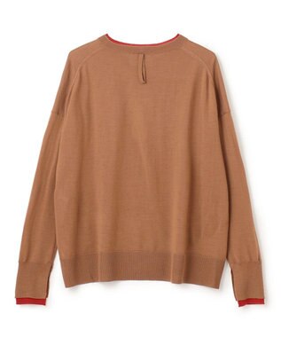 BEIGE， 【S-size】LA MONNAIE / クルーネックニット Red×Camel