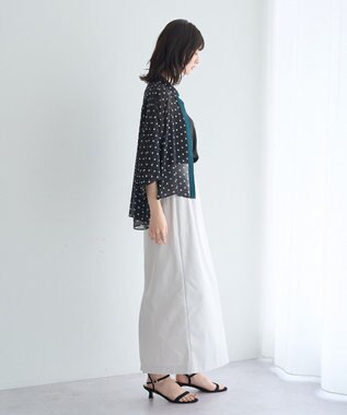 YECCA VECCA 【2点SET】キャミ付きシアードットシャツ Black