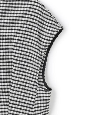 uncrave ギンガムチェック ジレブラウス ブラック×ホワイト