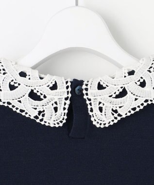 ANY SIS S レース襟 ニット ネイビー