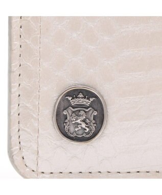 A.D.M.J. 【スワロフスキー×スネークレザー】アールデコスリムウォレット WHITE PEARLIZED