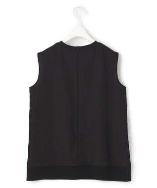 ICB 【洗える】FluidBackSatin ノースリーブプルオーバー ブラック系