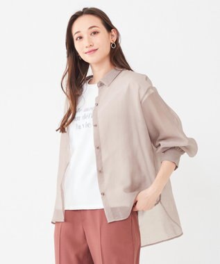 ANY SIS 【洗える】シアー シャツ ローズグレー