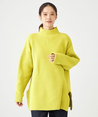 SHARE PARK LADIES エステルニットハイネックプルオーバー イエロー系