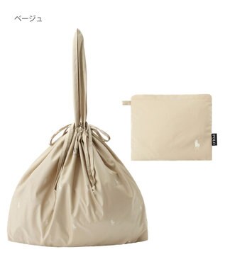 MOONBAT POLO RALPH LAUREN ポケッタブルレインバッグ ポロポニーカラードット ベージュ