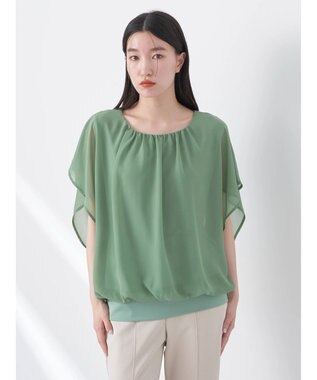 earth music&ecology シアードッキングドルマンブラウス Light Green