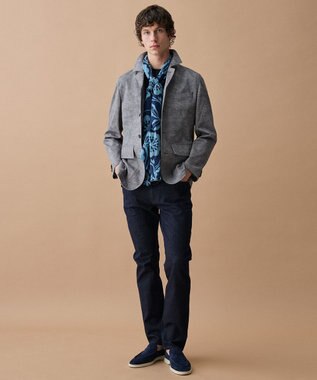 JOSEPH ABBOUD 【【イタリア素材/清涼】】ジャージーサッカー Tシャツ ネイビー系