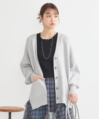 earth music&ecology やわらかタッチカーディガン Gray Mixture