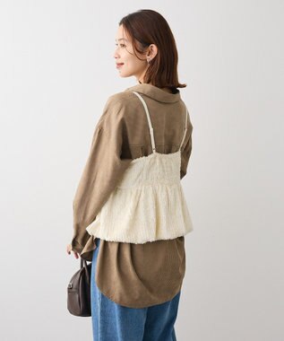 Green Parks 表面感ベロアバルーンキャミビスチェ Ivory