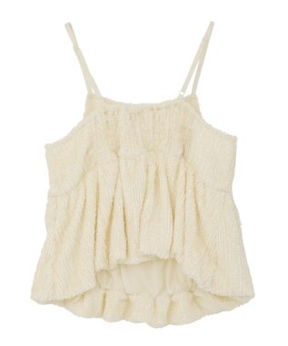 Green Parks 表面感ベロアバルーンキャミビスチェ Ivory