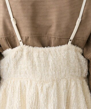 Green Parks 表面感ベロアバルーンキャミビスチェ Ivory