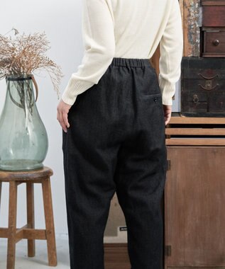 muuc リネンウールのスラックスパンツ ブラック