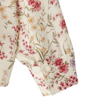 YECCA VECCA ボタニカルフラワー柄ボウタイブラウス Ivory