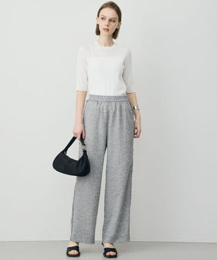 ICB L 【先行予約】サマーレノクロス ワイドパンツ オフホワイト×ブラック