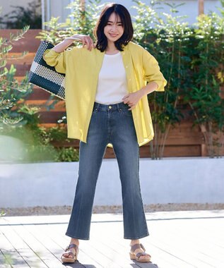 ANY ライトリネンクロスチュニックシャツ イエロー