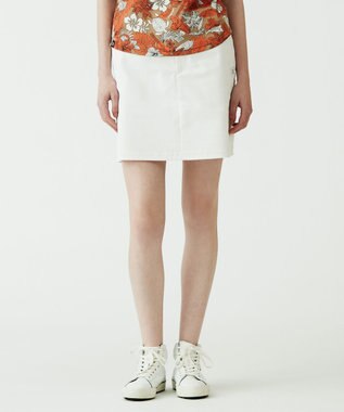 23区GOLF 秋色夏素材【WOMEN】【ストレッチ】シェルタリングオックス 台形スカート ホワイト系