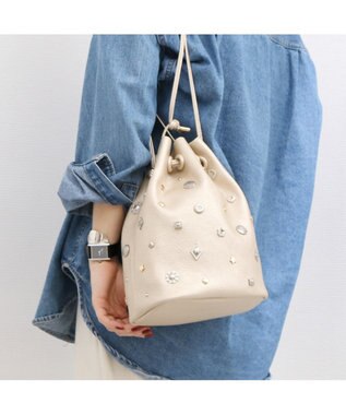 UNBILLION カカトゥ kakatoo / WEB限定ビジューミックスチャーム ドロストバッグ ゴールド