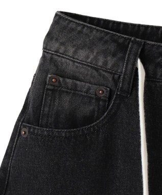 WEGO ウエストドロストダブルニーバギーハーフパンツ ブラック