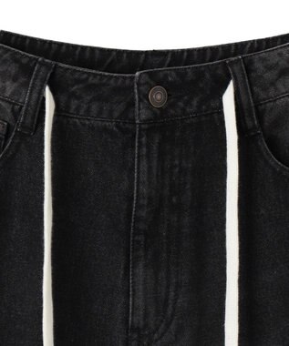 WEGO ウエストドロストダブルニーバギーハーフパンツ ブラック