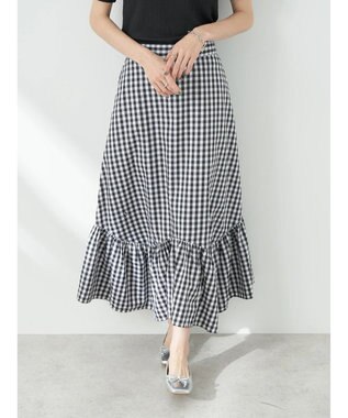 earth music&ecology イレヘムチェックスカート Black