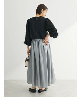 Green Parks 袖ジャガードドッキングプルオーバー Black