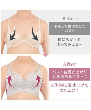 BRADELIS New York 【BRADELIS NewYork peace ブラデリス】ハートのキャッチャーカップで格上げフィットブラ24 補正 ブラジャー ノンワイヤーで楽に美バスト DB124301 グレージュ