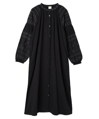 AMERICAN HOLIC インドコットン袖刺繍ワンピース Black