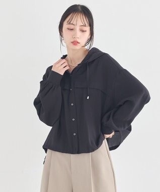 earth music&ecology 【予約】シアーシャツブルゾン ブラック