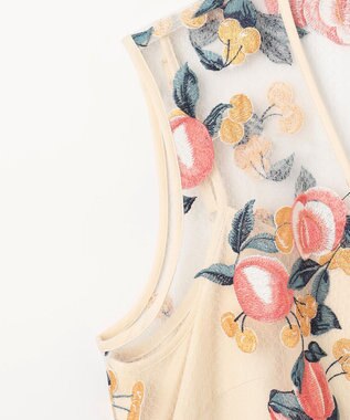 GRACE CONTINENTAL サマーフルーツ刺繍ワンピース キナリ