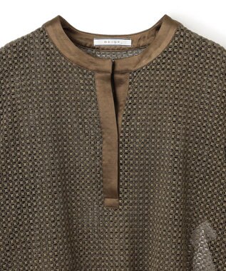 BEIGE， NIGELLA / 異素材MIXコットンレースブラウス Khaki