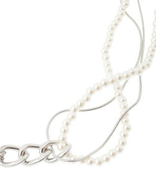 YECCA VECCA パールチェーンショートネックレス Silver