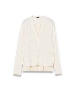 JOSEPH ジャージーハボタイ　ロングスリーブカーディガン Ivory
