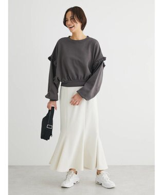 Green Parks ・Ｐｅｔｉｔ　Ｆｌｅｕｒ　ボリュームスリーブスウェット Charcoal Gray