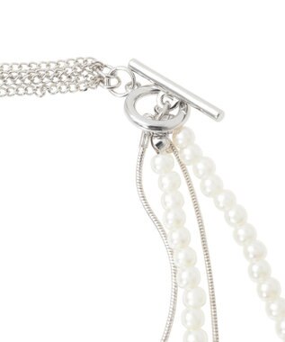 YECCA VECCA パールチェーンショートネックレス Silver