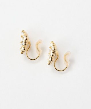 Phoebe 【痛くないシリーズ】パヴェビジューハートライトフィットイヤリング ゴールド