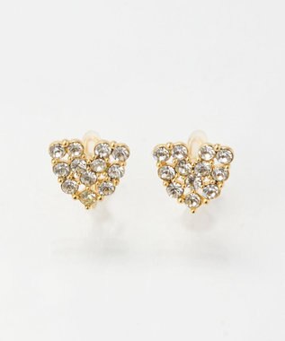 Phoebe 【痛くないシリーズ】パヴェビジューハートライトフィットイヤリング ゴールド