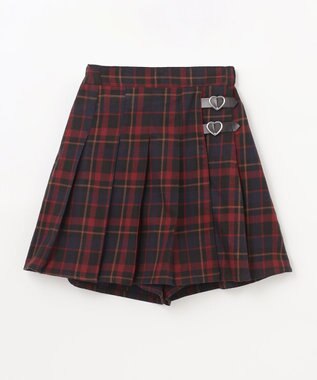 ANY KIDS チェック柄 プリーツ キュロット 赤系チェック