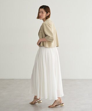 YECCA VECCA ハーフスリーブクロップドジャケット Gray Beige