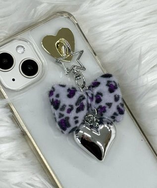 WEGO レオパードリボンキーホルダー パープル