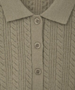 earth music&ecology 襟付きケーブルニットジャケット Mocha