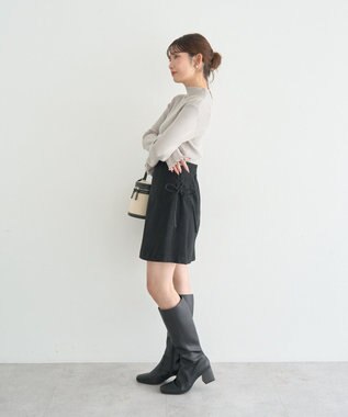 earth music&ecology サイドレースアップミニスカート Black